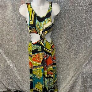 Love J Vibrant Backless Dress with Cut-Outs